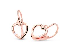 Cutie Jewellery Zlaté srdíčkové náušničky se zirkonem C2761-10-X-4 bílá