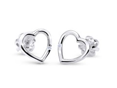 Cutie Jewellery Zlaté srdíčkové náušničky se zirkonem C2761-30-X-2 bílá