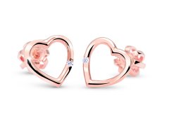 Cutie Jewellery Zlaté srdíčkové náušničky se zirkonem C2761-30-X-4 bílá