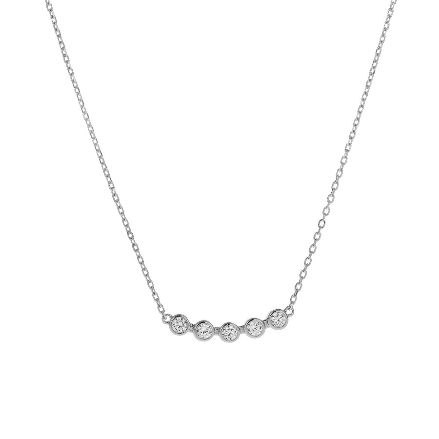 AGAIN Jewelry Blyštivý stříbrný náhrdelník s kubickými zirkony AJNA0014 - Náhrdelníky