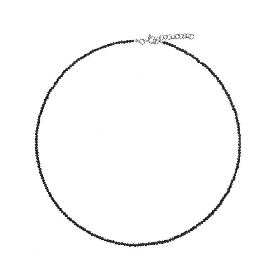 AGAIN Jewelry Korálkový náhrdelník z černého spinelu AJKNA008 - Náhrdelníky