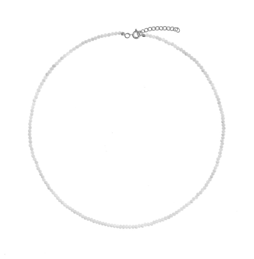 AGAIN Jewelry Korálkový náhrdelník z měsíčního kamene AJKNA003 - Náhrdelníky