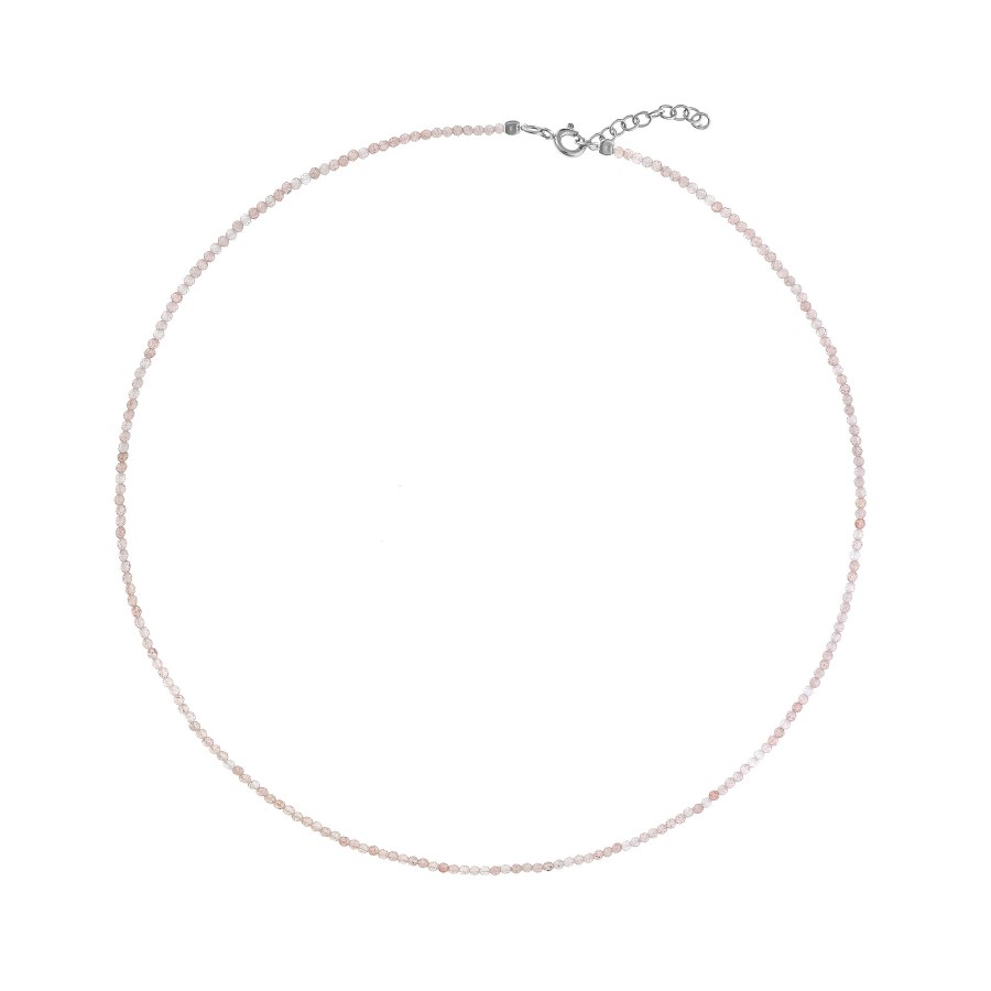 AGAIN Jewelry Korálkový náhrdelník z růžového křišťálu AJKNA002 - Náhrdelníky