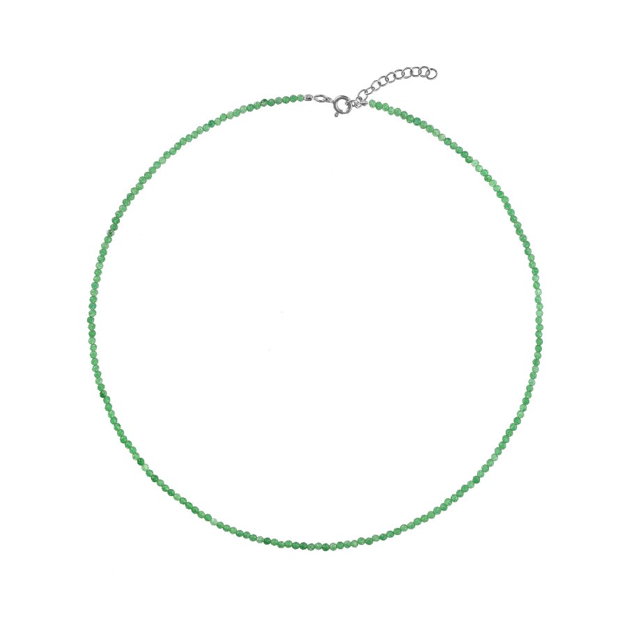 AGAIN Jewelry Korálkový náhrdelník ze smaragdu AJKNA006 - Náhrdelníky