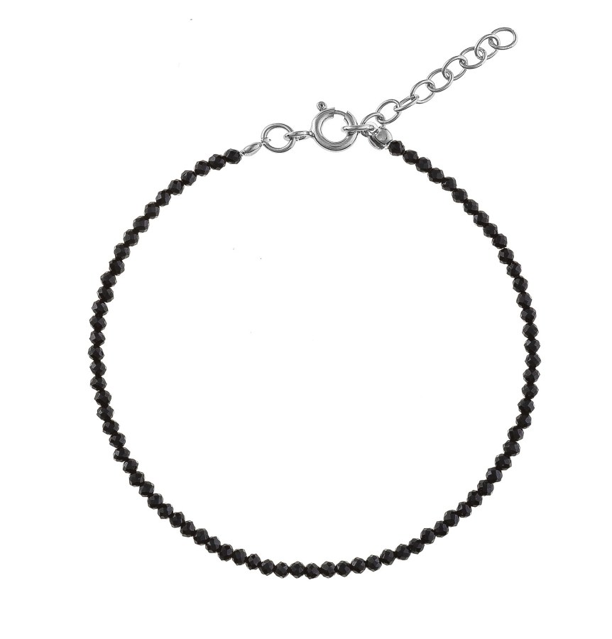 AGAIN Jewelry Korálkový náramek z černého spinelu AJKNR010 - Náramky Korálkové náramky