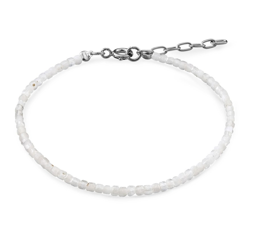 AGAIN Jewelry Minerální náramek z&nbsp;měsíčního kamene AJKNR012 - Náramky Korálkové náramky