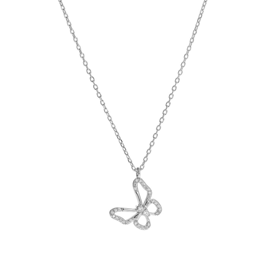 AGAIN Jewelry Krásný stříbrný náhrdelník s motýlkem AJNA0028 - Náhrdelníky