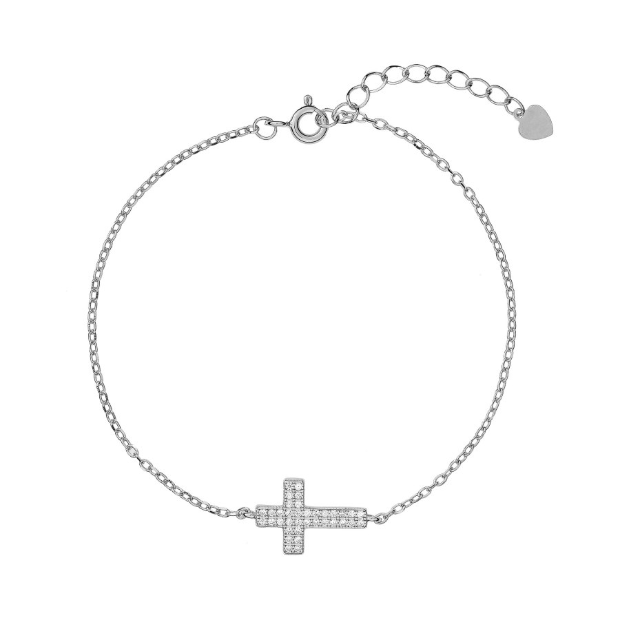 AGAIN Jewelry Nadčasový stříbrný náramek Křížek AJNR0020 - Náramky Náramky se symboly