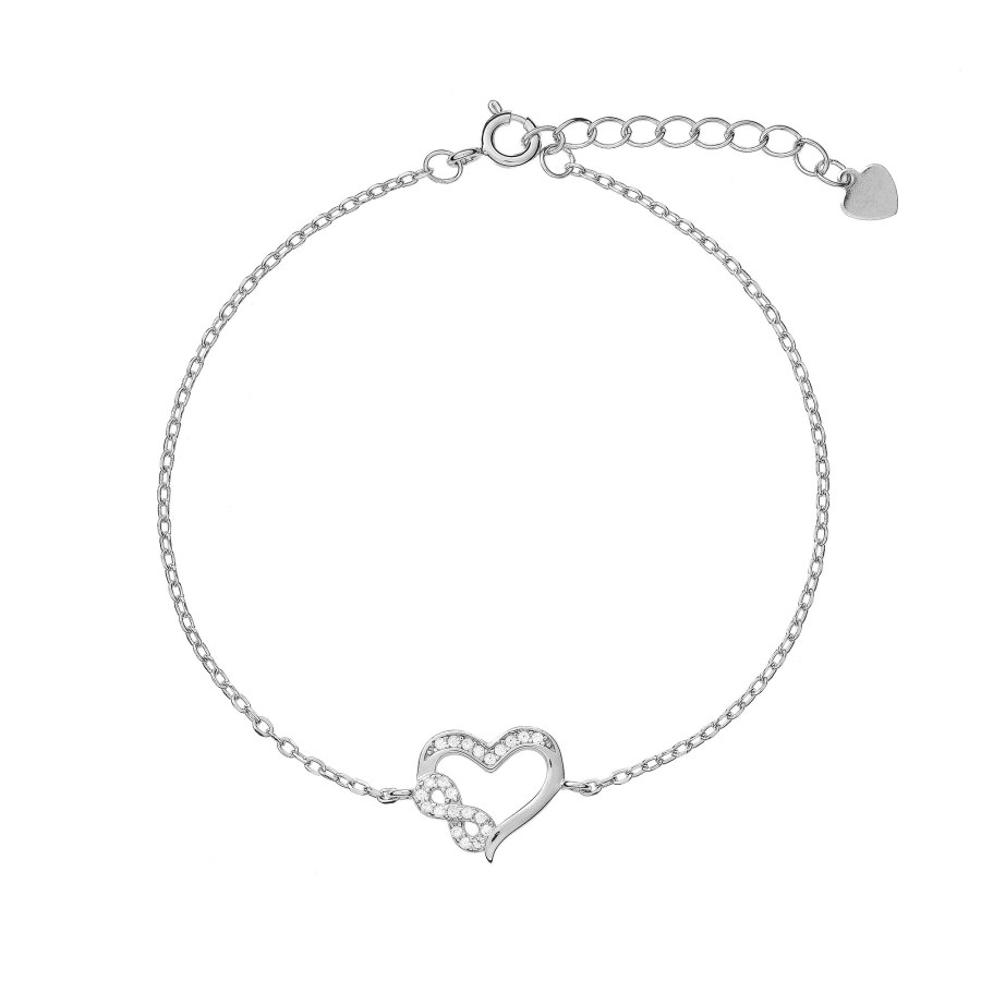 AGAIN Jewelry Něžný stříbrný náramek Infinity Love AJNR0017 - Náramky Náramky se symboly