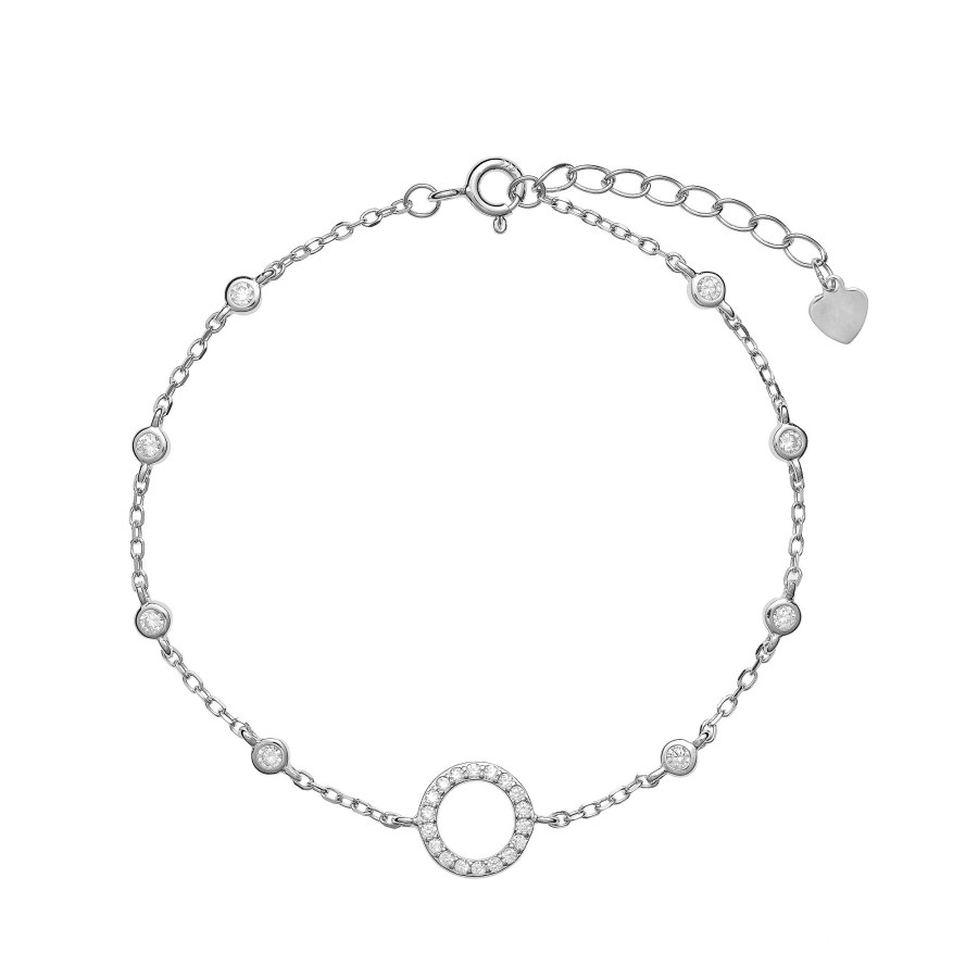 AGAIN Jewelry Slušivý stříbrný náramek se zirkony AJNR0010 - Náramky Řetízkové náramky