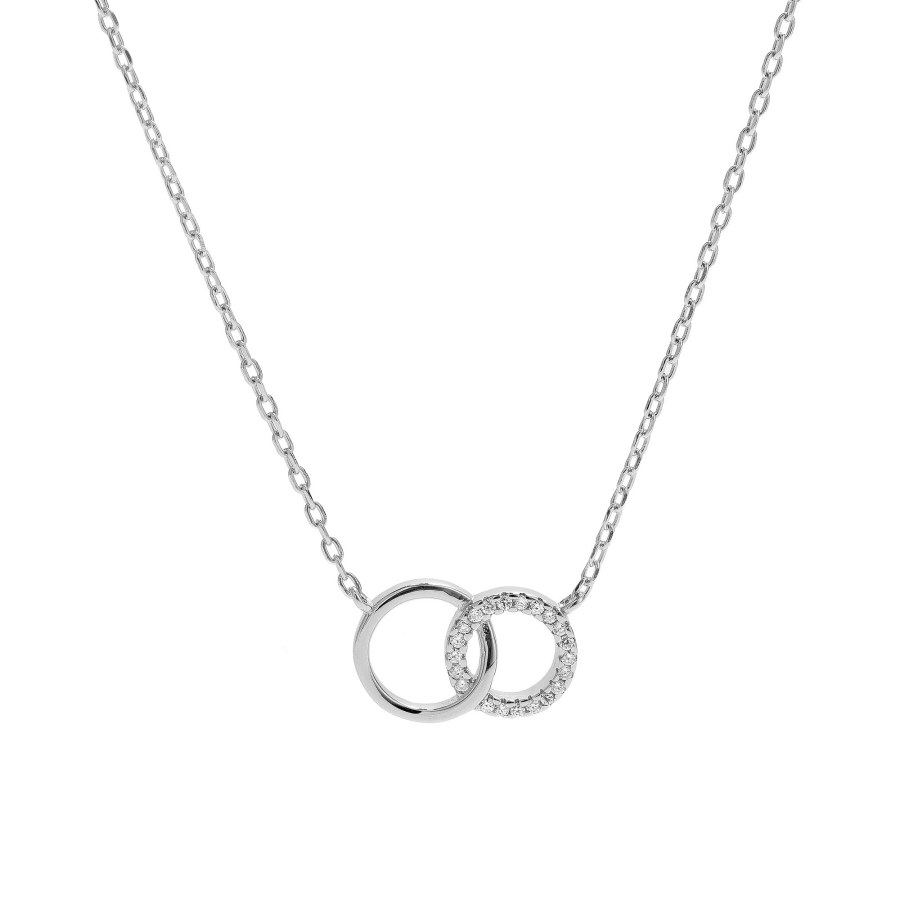 AGAIN Jewelry Stříbrný náhrdelník Propojené kroužky AJNA0013 - Náhrdelníky