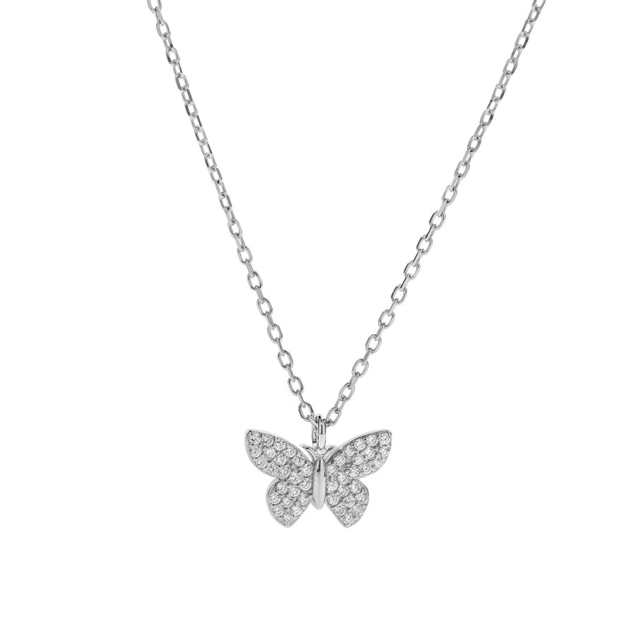 AGAIN Jewelry Stříbrný náhrdelník s motýlkem AJNA0005 (řetízek, přívěsek) - Náhrdelníky