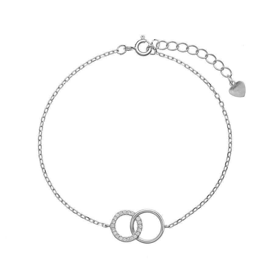 AGAIN Jewelry Stříbrný náramek s propojenými kroužky AJNR0003 - Náramky Náramky se symboly