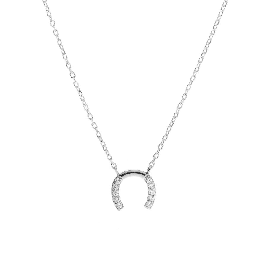 AGAIN Jewelry Třpytivý stříbrný náhrdelník Podkova AJNA0021 - Náhrdelníky