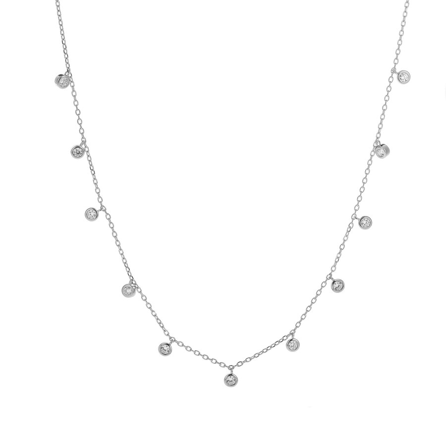AGAIN Jewelry Třpytivý stříbrný náhrdelník s kubickými zirkony AJNA0033 - Náhrdelníky