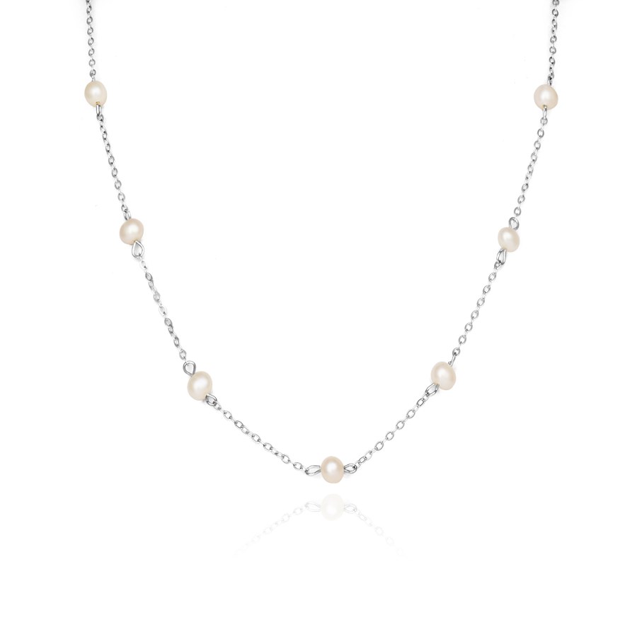 Agato Elegantní stříbrný náhrdelník s perlami AGS1584/47P - Náhrdelníky