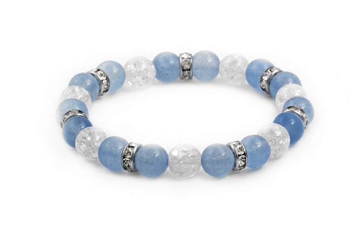 Agato Korálkový náramek z&nbsp;jadeitu a&nbsp;křišťálu MINK105/17 - Náramky Korálkové náramky