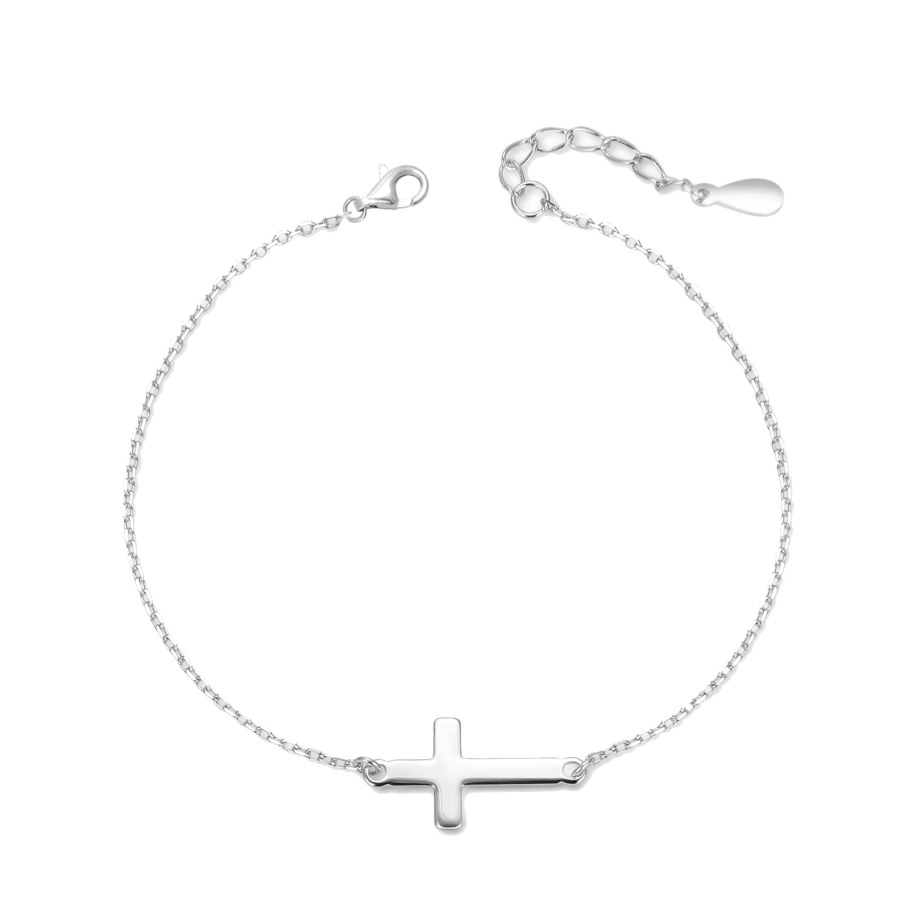 Agato Krásný stříbrný náramek Křížek AGB764/21 - Náramky Řetízkové náramky