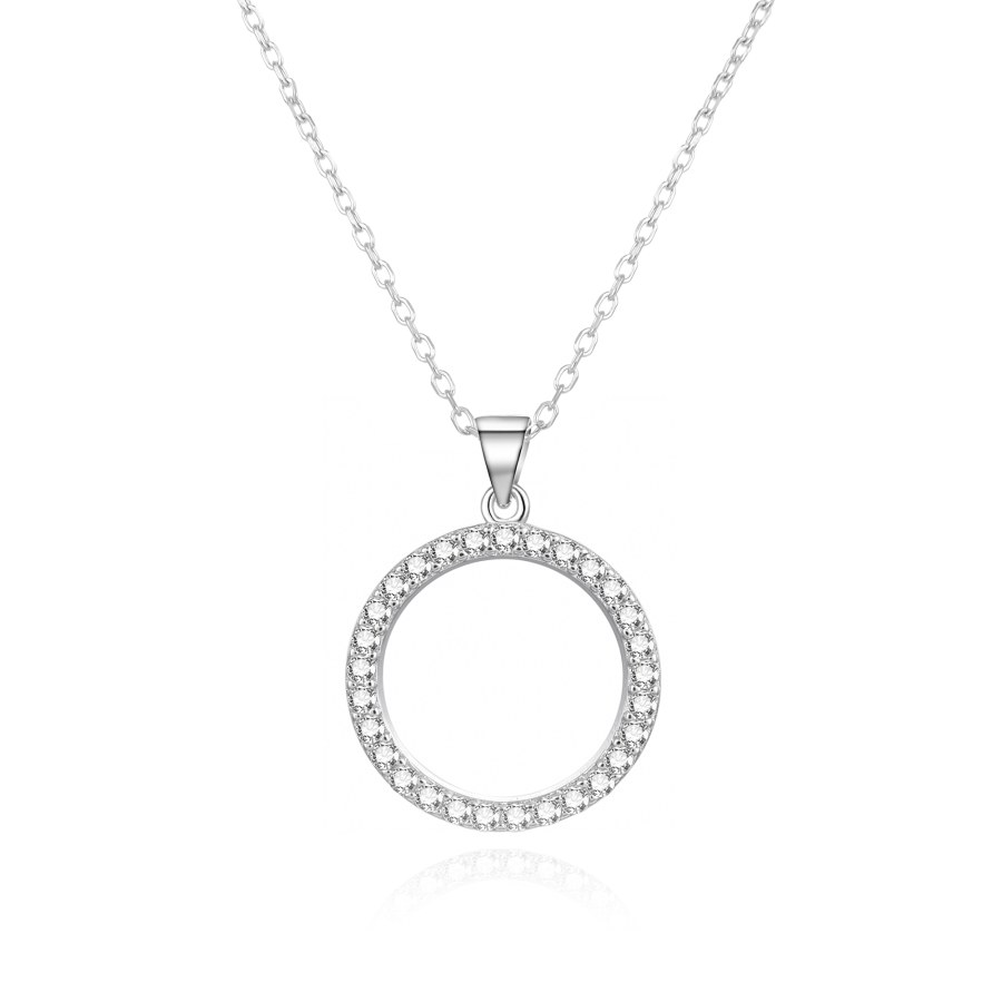 Agato Módní stříbrný náhrdelník Kroužek AGS1604/47 (řetízek, přívěsek) - Náhrdelníky