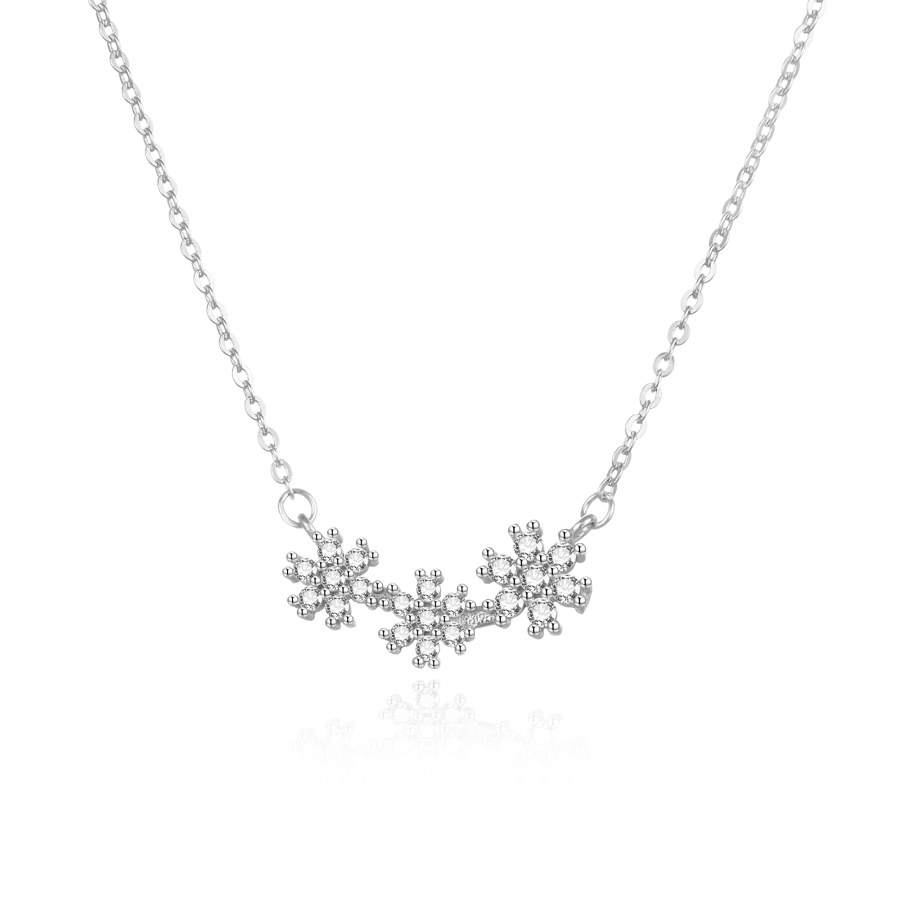 Agato Něžný stříbrný náhrdelník s květinami AGS1570/47 - Náhrdelníky