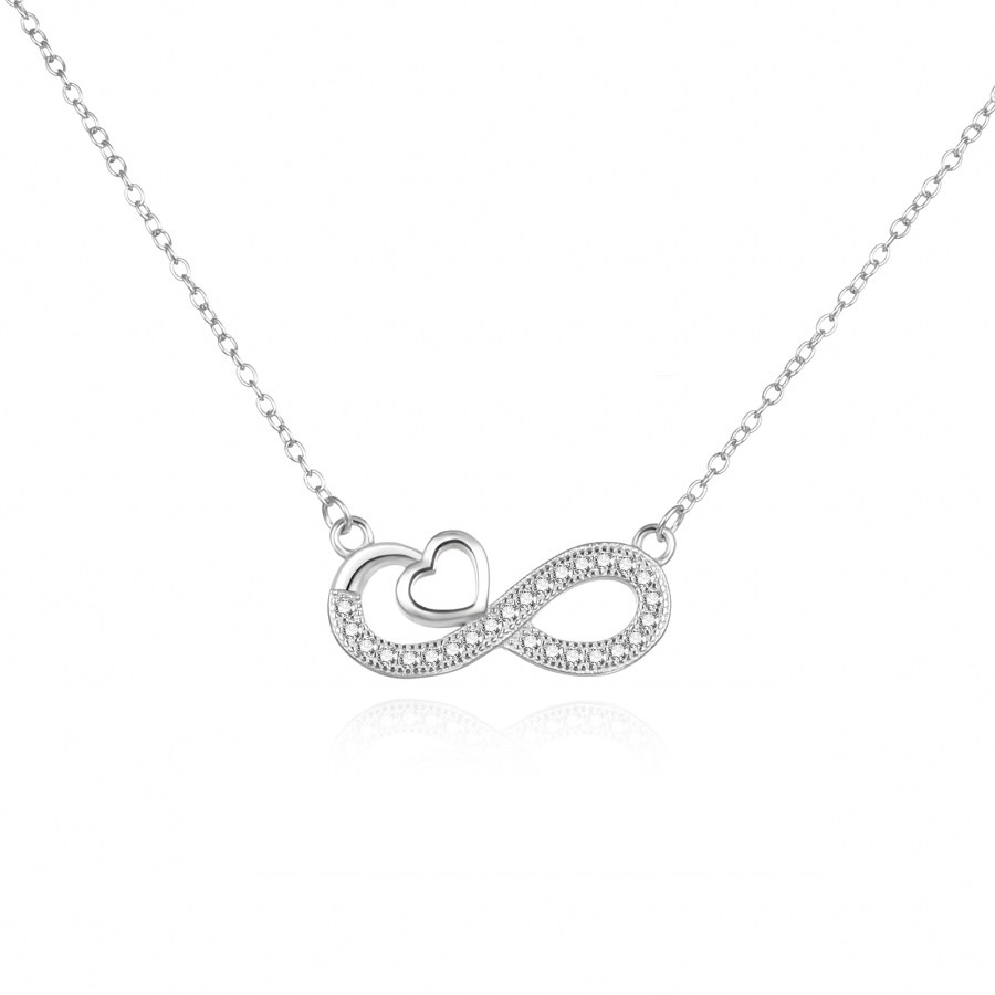 Agato Romantický stříbrný náhrdelník Infinity Love AGS1573/47 - Náhrdelníky