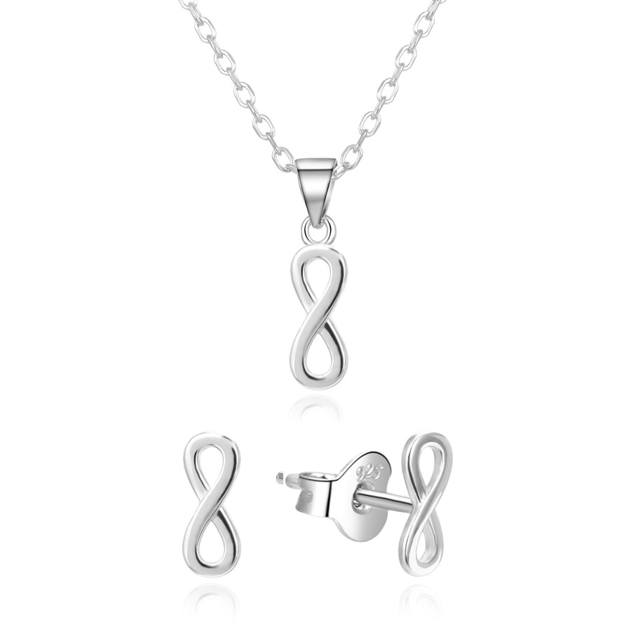 Agato Slušivá stříbrná sada šperku AGSET365R (řetízek, přívěsek, náušnice) - Náhrdelníky