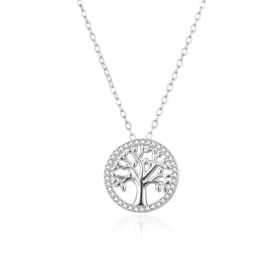 Agato Slušivý stříbrný náhrdelník Strom života AGS1542/47 - Náhrdelníky