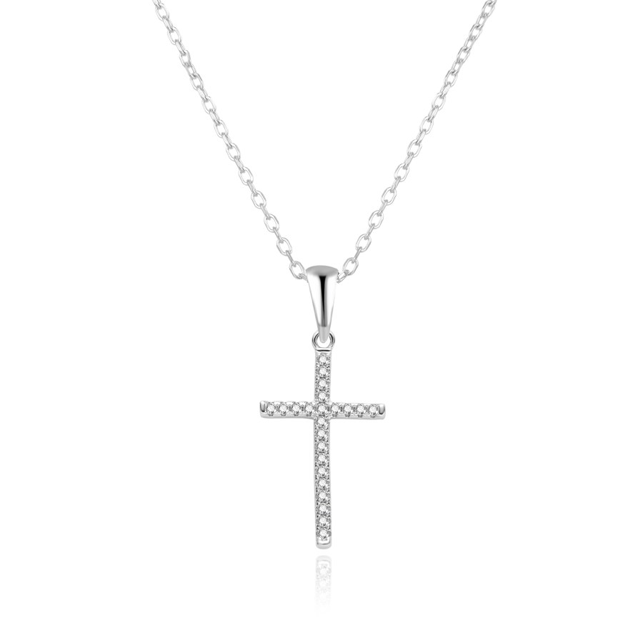 Agato Stříbrný náhrdelník Křížek AGS1595/47 (řetízek, přívěsek) - Náhrdelníky