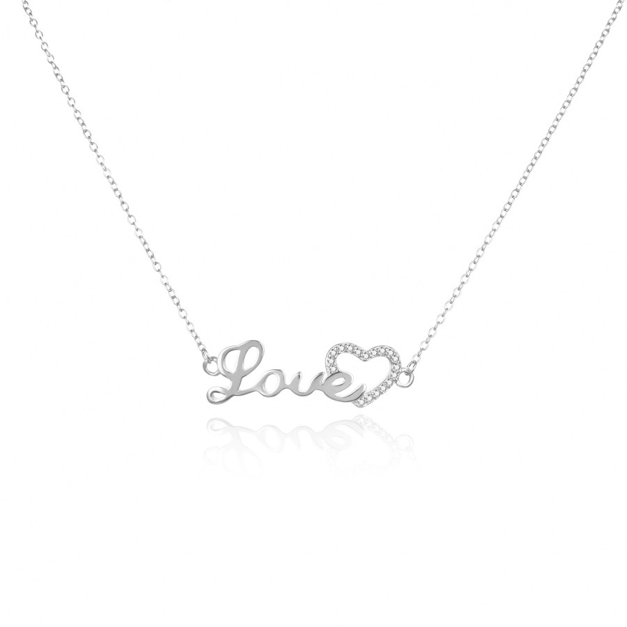 Agato Stříbrný náhrdelník Love AGS1574/47 - Náhrdelníky
