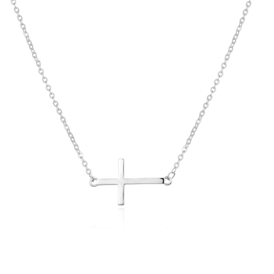 Agato Stříbrný náhrdelník s křížkem AGS1532/47 - Náhrdelníky