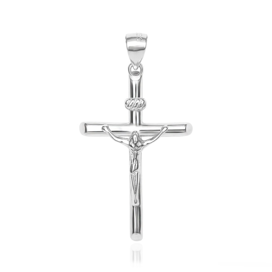 Agato Stříbrný přívěsek Křížek s Ježíšem AGH747 - Přívěsky a korálky