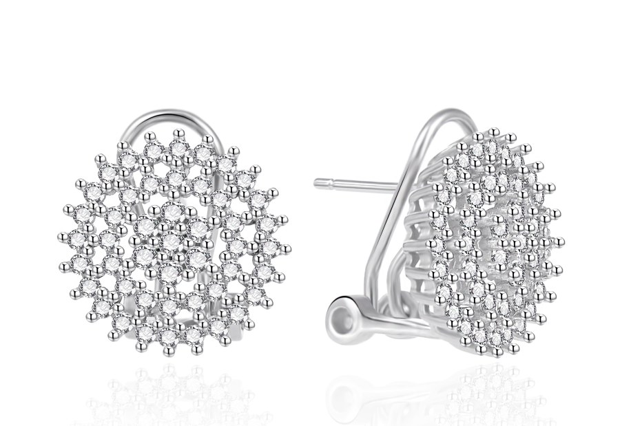 Agato Třpytivé stříbrné náušnice se zirkony AGT-E030KKW - Náušnice Visací náušnice