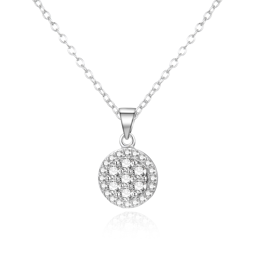 Agato Třpytivý stříbrný náhrdelník se zirkony AGS1606/47 (řetízek, přívěsek) - Náhrdelníky