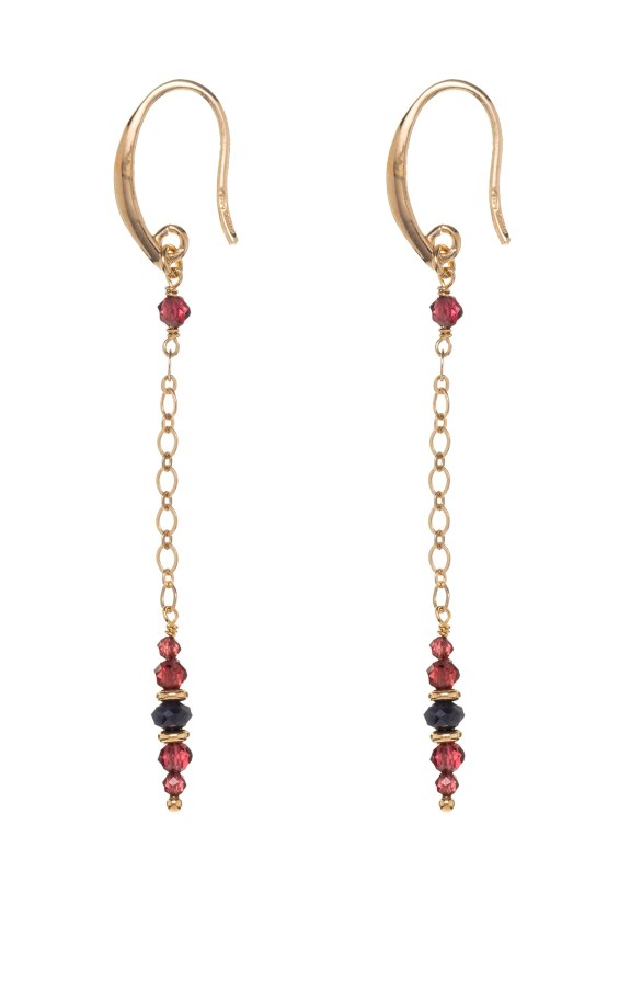 Alisia Dlouhé pozlacené náušnice se safírem a granáty AL5235.01.000