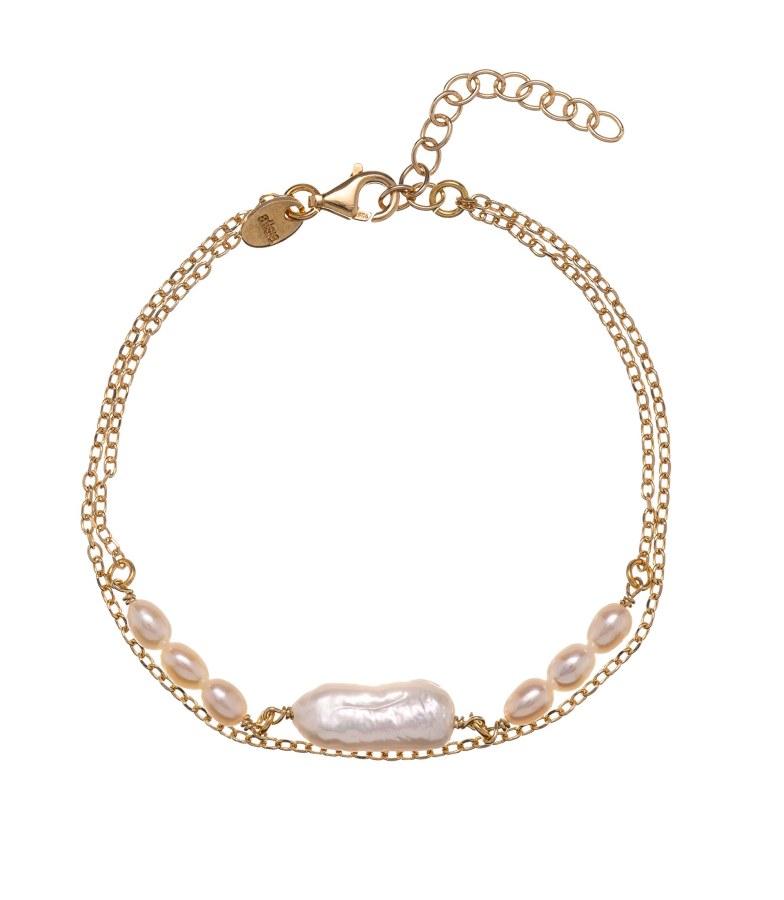 Alisia Dvojitý pozlacený náramek s perlami AL5114.01.000