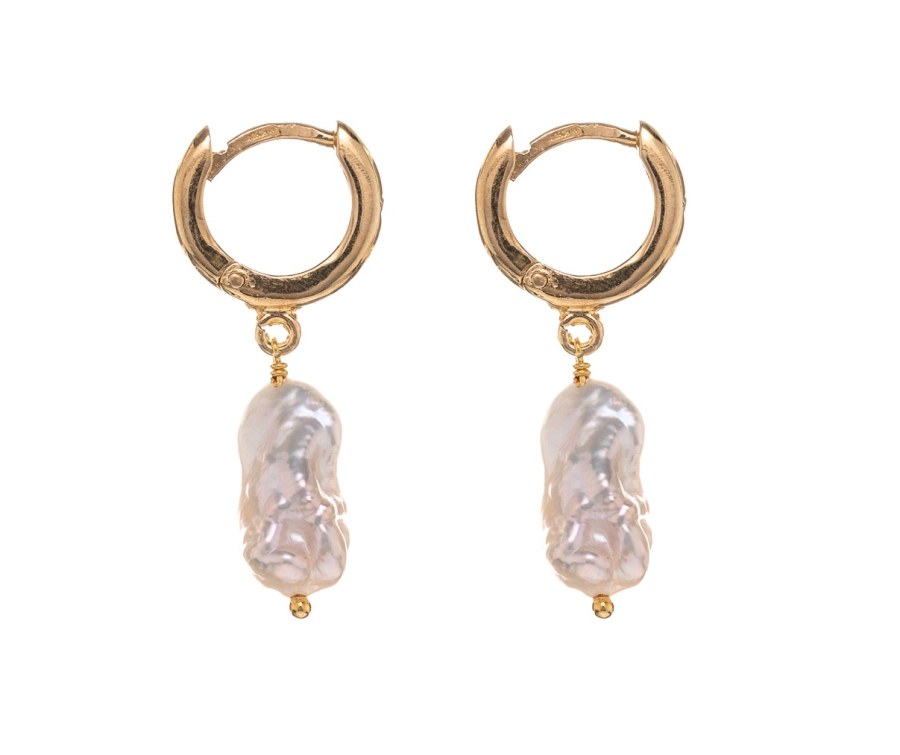 Alisia Elegantní pozlacené náušnice s barokní perlou AL4683.01.000