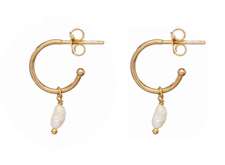 Alisia Pozlacené náušnice s&nbsp;pravou perlou AL1662.01.000 - Náušnice Kruhy