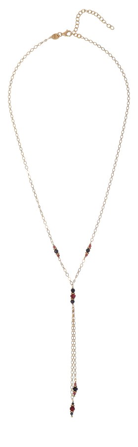 Alisia Pozlacený náhrdelník s&nbsp;granáty a&nbsp;safíry AL5231.01.000 - Náhrdelníky Náhrdelníky s&nbsp;korálky