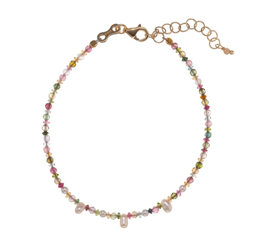 Alisia Korálkový náramek s&nbsp;turmalínem a&nbsp;perlami AL4657.01.000 - Náramky Korálkové náramky