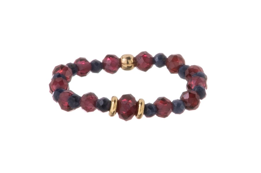 Alisia Korálkový prsten z&nbsp;granátu a&nbsp;safíru AL5239.01.000.D 57 mm - Prsteny Prsteny bez kamínku