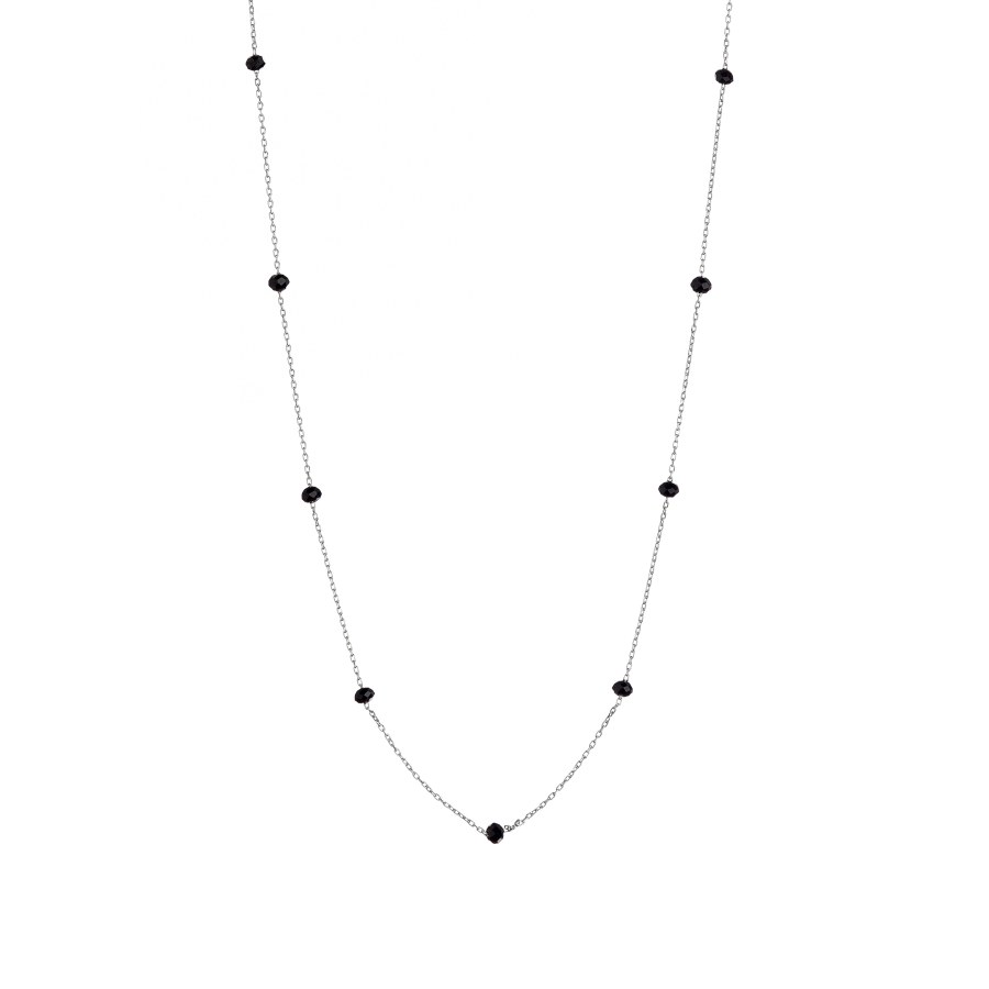 Alisia Nádherný stříbrný náhrdelník s černými krystaly AL880-Argento-Nero Alisia Nádherný stříbrný náhrdelník s černými krystaly AL880-Argento-Nero - Náhrdelníky Náhrdelníky s korálky
