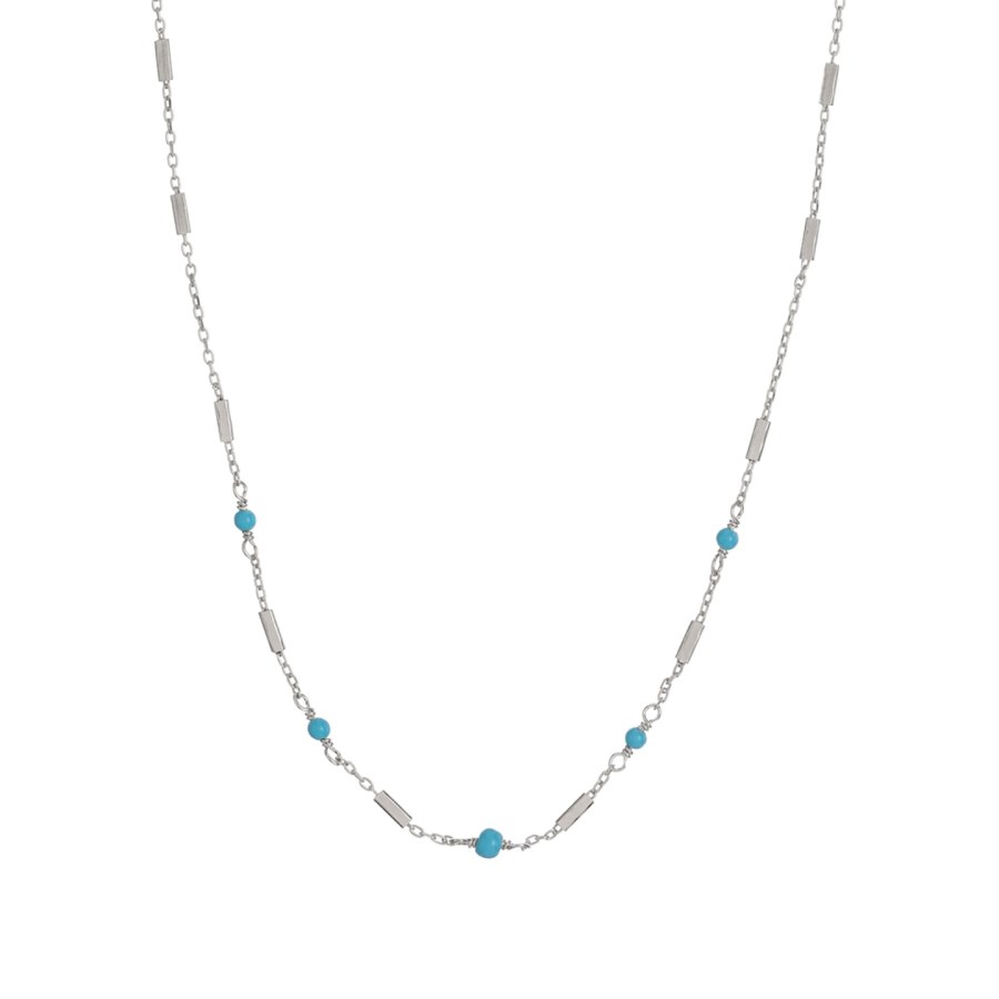 Alisia Něžný stříbrný náhrdelník s&nbsp;tyrkysem AL3243-Argento-Turchese - Náhrdelníky Náhrdelníky s&nbsp;korálky