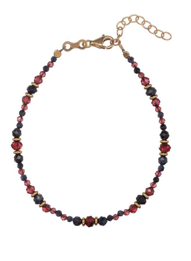 Alisia Okouzlující náramek s&nbsp;granáty a&nbsp;safíry AL5229.01.000 - Náramky Korálkové náramky