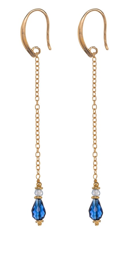 Alisia Pozlacené dlouhé náušnice se zirkonem a krystalem AL5226.01.000