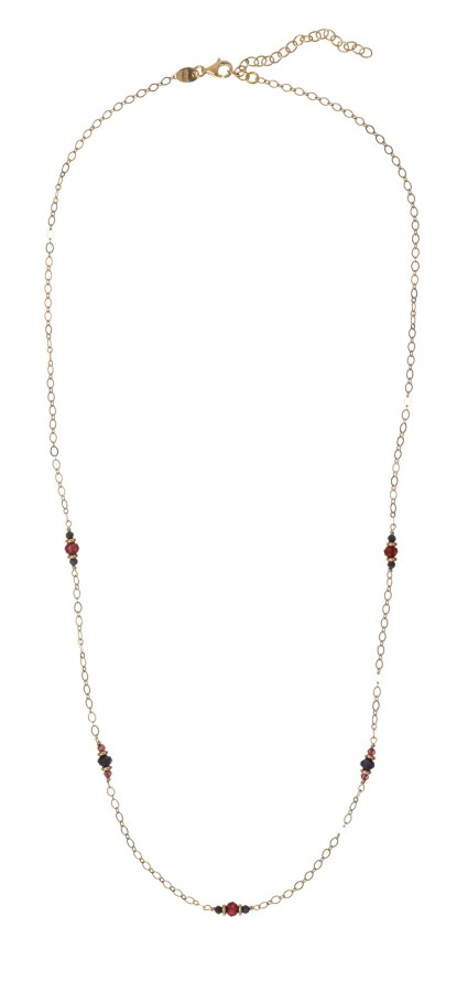 Alisia Pozlacený náhrdelník s&nbsp;granáty a&nbsp;safíry AL5230.01.000 - Náhrdelníky Náhrdelníky s&nbsp;korálky