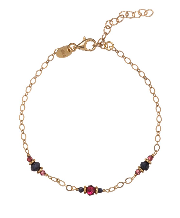 Alisia Pozlacený náramek s&nbsp;granáty a&nbsp;safíry AL5233.01.000 - Náramky Korálkové náramky