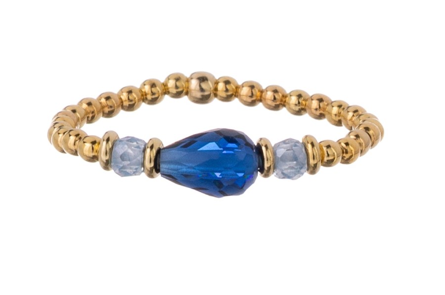 Alisia Pozlacený kuličkový prsten se zirkony a&nbsp;krystalem AL5227.01.000.D 53 mm - Prsteny Prsteny s&nbsp;kamínkem