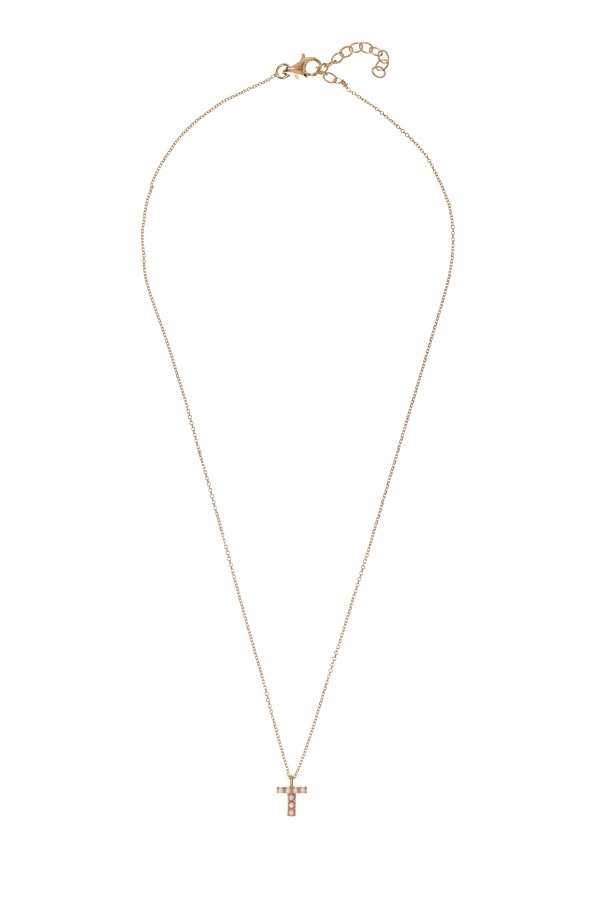 Alisia Pozlacený náhrdelník se Swarovski perličkami "T" AL4258.01.920 Alisia Pozlacený náhrdelník se Swarovski perličkami "T" AL4258.01.920 - Náhrdelníky Perlové náhrdelníky