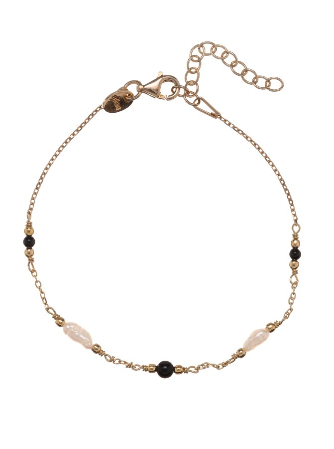 Alisia Pozlacený náramek s&nbsp;perlami a&nbsp;achátem AL5255.01.000 - Náramky Korálkové náramky