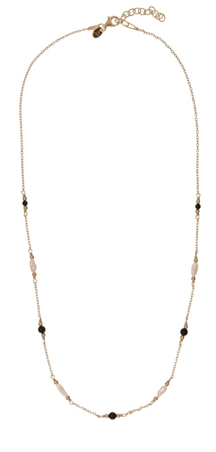Alisia Slušivý pozlacený náhrdelník s&nbsp;pravými perlami a&nbsp;achátem AL5253.01.000 - Náhrdelníky Náhrdelníky s&nbsp;korálky